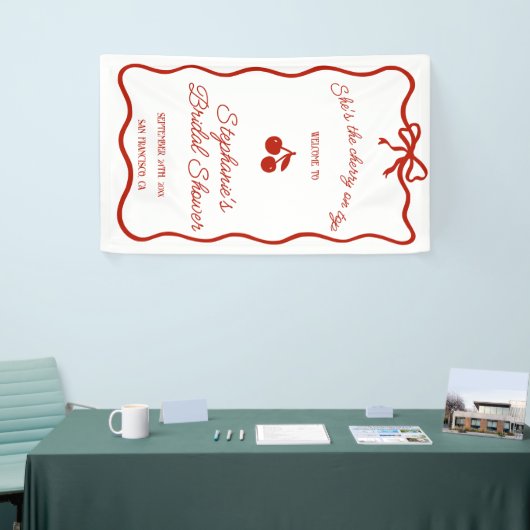 Whimsy Red Ze is de kers op het Vrijgezellenfeest Spandoek (Beurs)