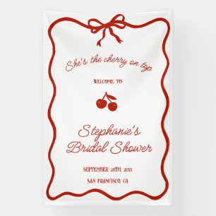 Whimsy Red Ze is de kers op het Vrijgezellenfeest Spandoek