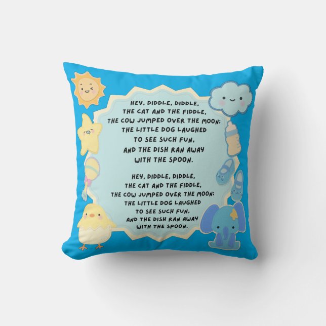 Whimsy Rhyme Baby Pillow Kussen (Voorkant)