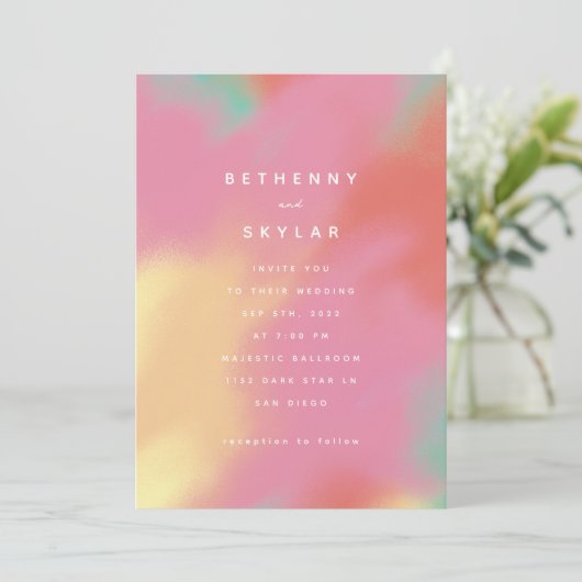 Whimsy Roze en Blauwgroen Kaart (Staand voorkant)