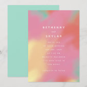 Whimsy Roze en Blauwgroen Kaart (Voorkant / Achterkant)