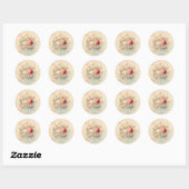  Whimsy, Roze Shabby Chic Ronde Sticker (Vel)