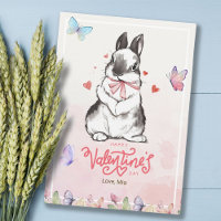 Whimsy roze vlinders & konijntje Valentijnsdag