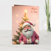 Whimsy Santa Claus Paper Christmas Kaart (Achterkant)