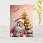 Whimsy Santa Claus Paper Christmas Kaart (Gele Bloem)