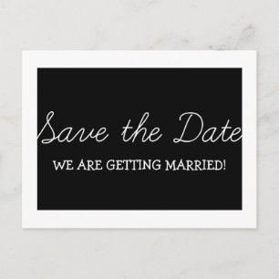 Whimsy Save the Date Briefkaart, Black Aankondigingskaart