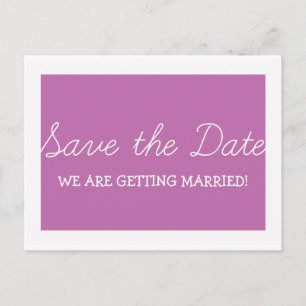Whimsy Save the Date Briefkaart, Fuchsia Aankondigingskaart