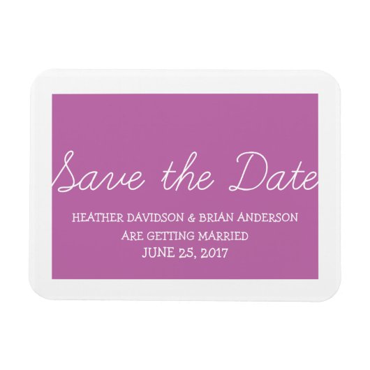 Whimsy Save the Date Magnet, Fuchsia Magneet (Horizontaal)