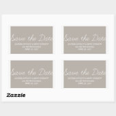 Whimsy Save the Date Stickers, Beige Rechthoekige Sticker (Vel)