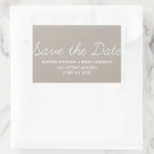 Whimsy Save the Date Stickers, Beige Rechthoekige Sticker (Tas)