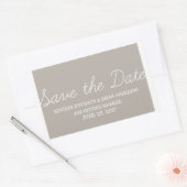 Whimsy Save the Date Stickers, Beige Rechthoekige Sticker (Envelop)