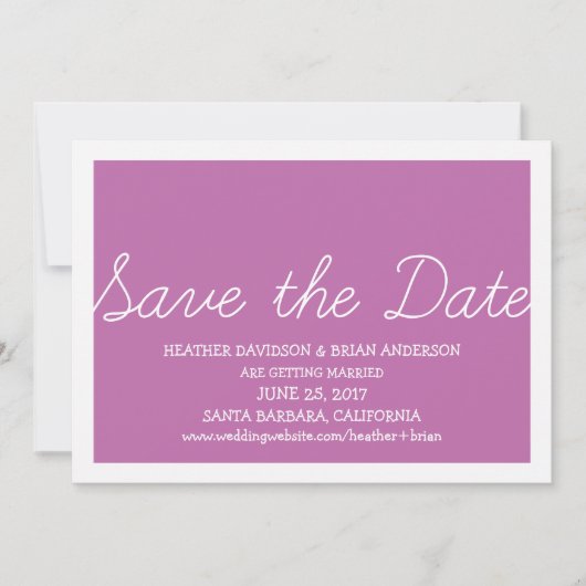 Whimsy Save the Date Uitnodiging, Fuchsia (Voorkant)