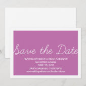 Whimsy Save the Date Uitnodiging, Fuchsia (Voorkant / Achterkant)