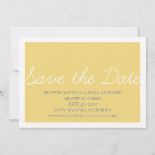 Whimsy Save the Date Uitnodiging, Geel Kaart (Voorkant)