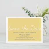 Whimsy Save the Date Uitnodiging, Geel Kaart (Staand voorkant)