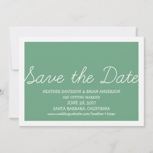 Whimsy Save the Date Uitnodiging, Groen Kaart (Voorkant)