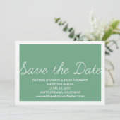 Whimsy Save the Date Uitnodiging, Groen Kaart (Staand voorkant)