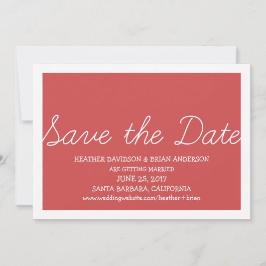 Whimsy Save the Date Uitnodiging, Rood Kaart (Voorkant)
