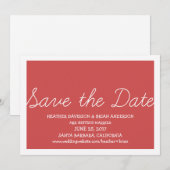Whimsy Save the Date Uitnodiging, Rood Kaart (Voorkant / Achterkant)