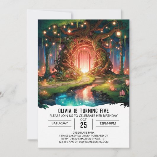 Whimsy Schattig Woodland Digitale Verjaardag Kaart (Voorkant)