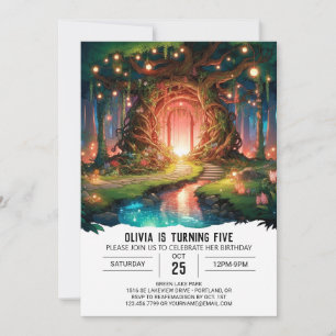 Whimsy Schattig Woodland Digitale Verjaardag Kaart