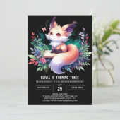 Whimsy Schattige Fox Verjaardag digitaal Kaart (Staand voorkant)