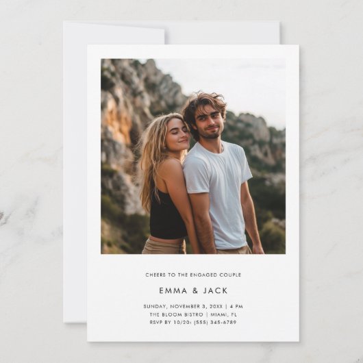 Whimsy Script 2 Foto Ze zei Ja Verloving Kaart (Achterkant)