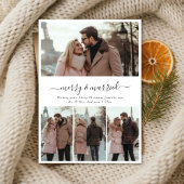 Whimsy Script 4 Foto Vrolijk & Getrouwd Kerstmis Feestdagenkaart