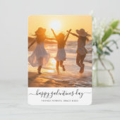 Whimsy Script Beach Foto Galentines Day Kaart (Staand voorkant)