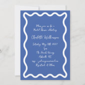 Whimsy Script Blue Scribble Border Vrijgezellenfee Kaart (Voorkant)