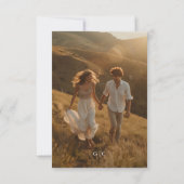 Whimsy Script Bow Free Drinks Wedding Photo Save The Date (Achterkant)