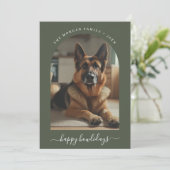Whimsy Script Duitse herder Happy Howlidays Feestdagenkaart (Staand voorkant)
