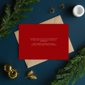 Whimsy Script Familiefoto Feliz Navidad Red Feestdagenkaart