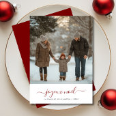 Whimsy Script Franse kerst Joyeux Noël Foto Feestdagenkaart