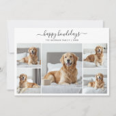 Whimsy Script Happy Howholidays Hond 5 Fotocollage Feestdagenkaart (Voorkant)