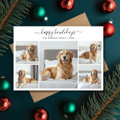 Whimsy Script Happy Howholidays Hond 5 Fotocollage Feestdagenkaart