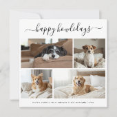 Whimsy Script Happy Howholidays Hond Kerstfoto Feestdagenkaart (Voorkant)