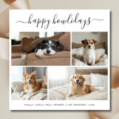 Whimsy Script Happy Howholidays Hond Kerstfoto Feestdagenkaart