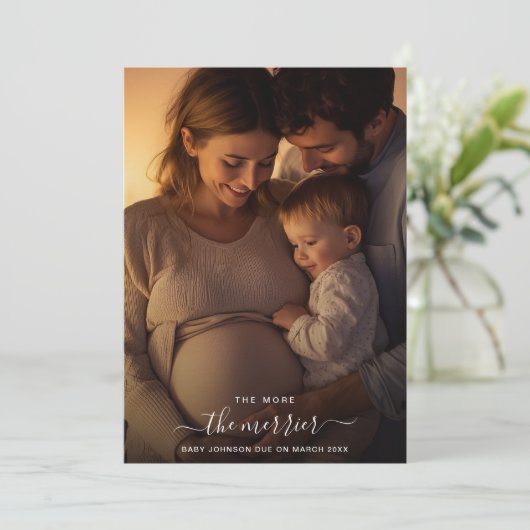 Whimsy Script Hoe meer zielen hoe meer vreugd Kers Feestdagenkaart (Staand voorkant)