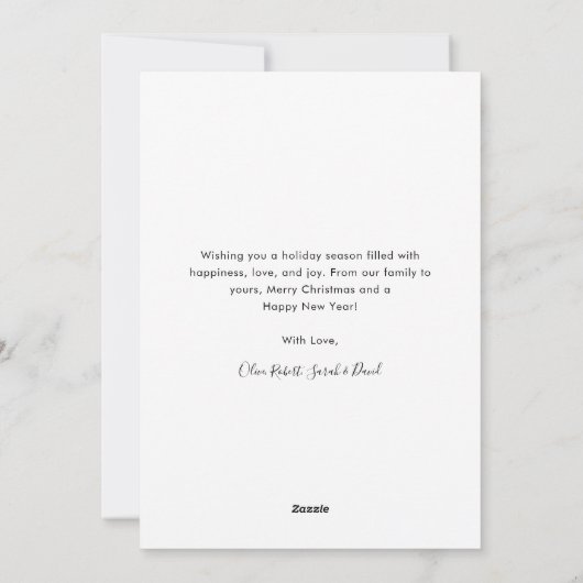 Whimsy Script Kerst Nautisch Strand Foto Feestdagenkaart (Achterkant)