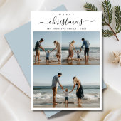 Whimsy Script Maritiem strand Kerstfoto Feestdagenkaart