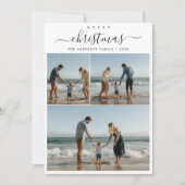 Whimsy Script Maritiem strand Kerstfoto Feestdagenkaart (Voorkant)