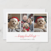 Whimsy Script Pet Photo Happy Howlidays Kerstmis Feestdagenkaart (Voorkant)