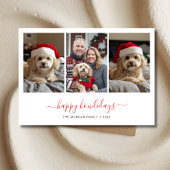Whimsy Script Pet Photo Happy Howlidays Kerstmis Feestdagenkaart