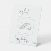 Whimsy Script Ring Hunt Vrijgezellenfeest spel Reclamebord Met Voetstuk (Voorkant)