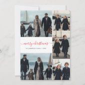 Whimsy Script Rode Kerst Nautische Kustfoto Feestdagenkaart (Voorkant)