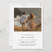 Whimsy Script Rustic Cliffside Foto Vrijgezellenfe Kaart (Achterkant)