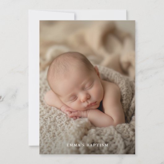 Whimsy Script Zwart & Goud Foto Katholieke Doop Kaart (Achterkant)