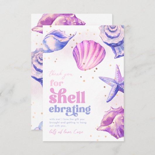 Whimsy Shellebrate dank u kaarten (Voorkant / Achterkant)