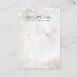 Whimsy Silver White Boke Jewelry Earring display Visitekaartje